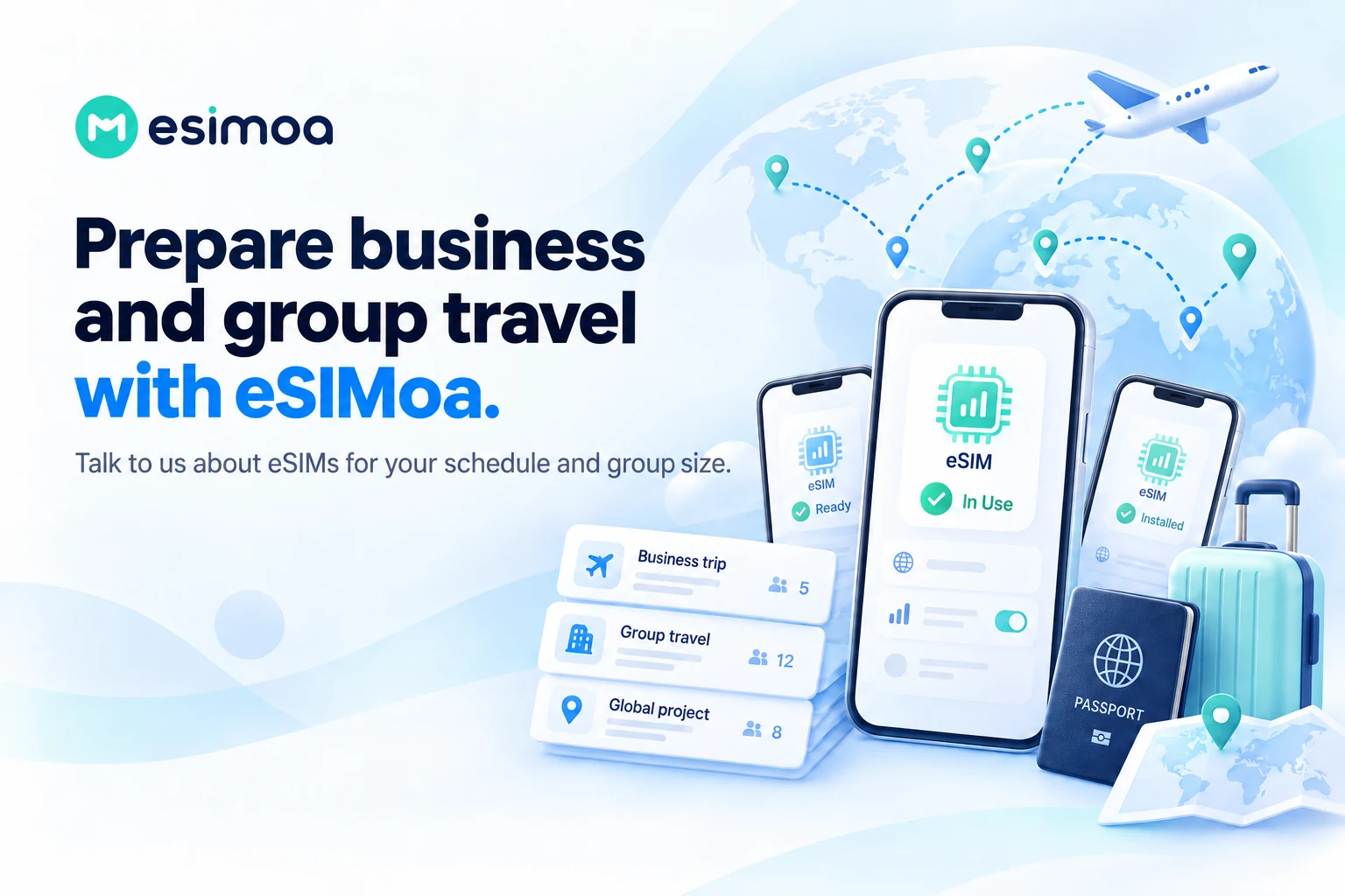 eSIMoa consultation banner for business and group travel