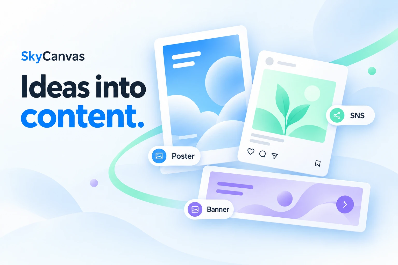 SkyCanvas — Give great ideas the wings of design.. Product concept image